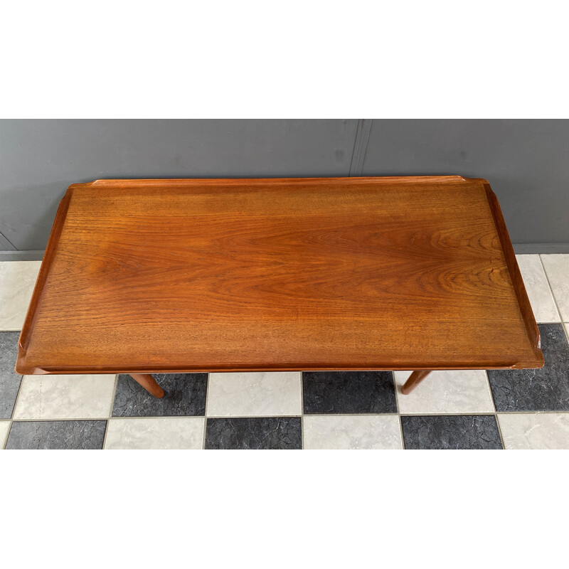 Vintage rectangular coffee table in teak by Georg Jensen for Kubus, Denmark 1960