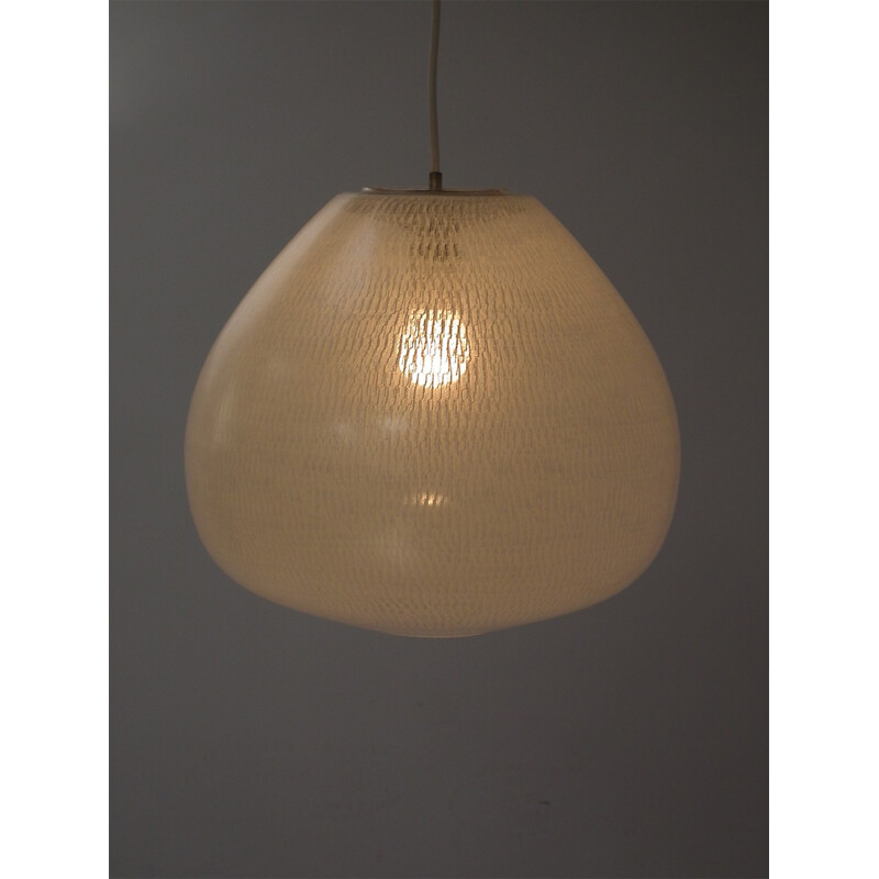 Large dutch glass hanging lamp - 1950s