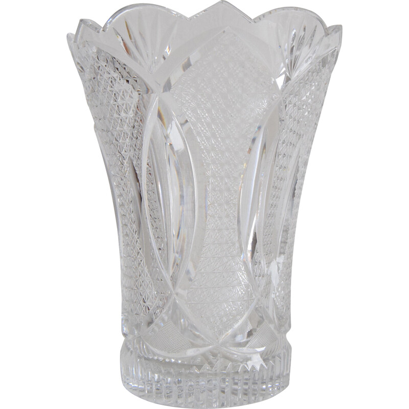 Vase vintage en cristal de Novy Bor, Tchécoslovaquie 1960