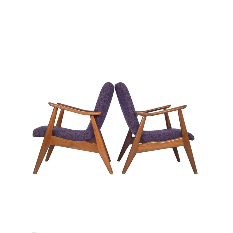 Vintage scandinavian purple armchair - 1960s