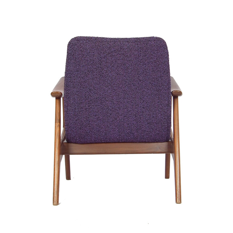 Vintage scandinavian purple armchair - 1960s