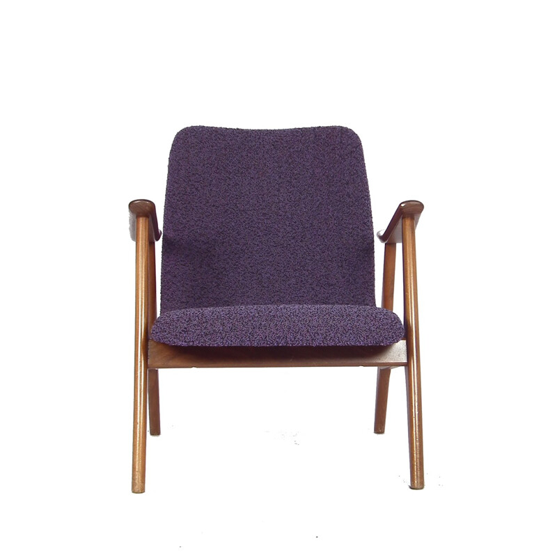 Vintage scandinavian purple armchair - 1960s