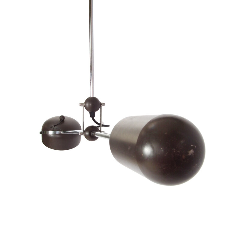 Dark brown hanging lamp by Hoogervorst for Anvia - 1960s