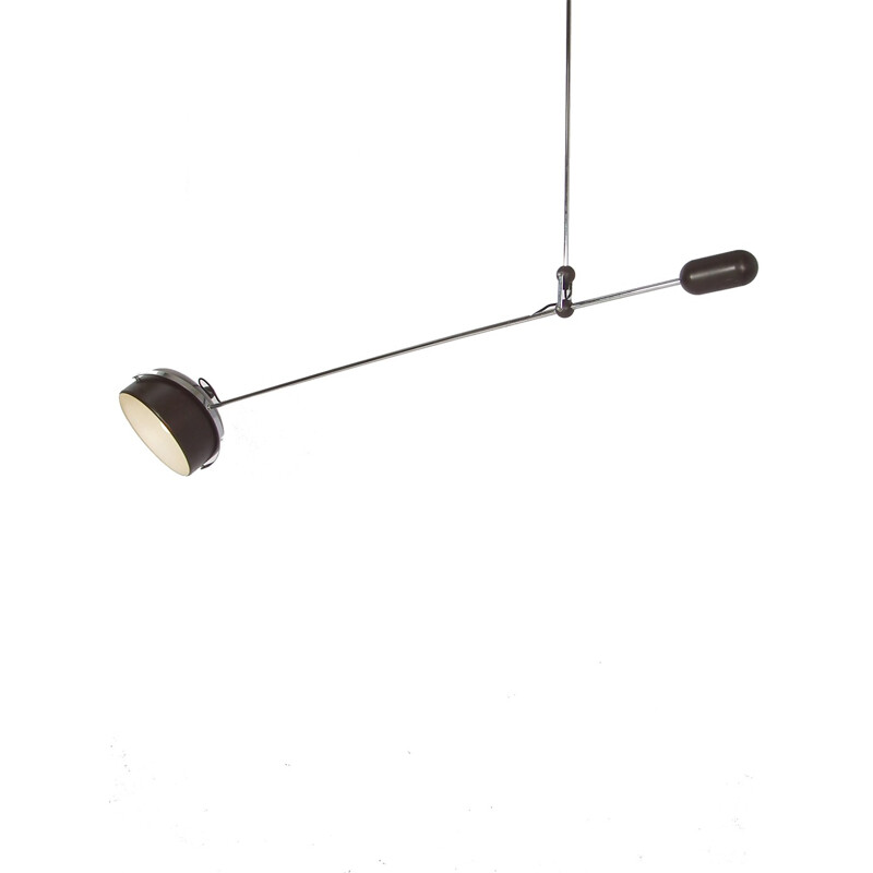 Dark brown hanging lamp by Hoogervorst for Anvia - 1960s