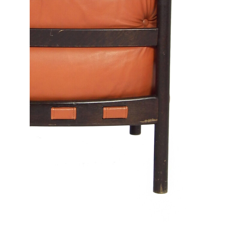 Cognac colored armchair in leather by Arne Norell  - 1960s