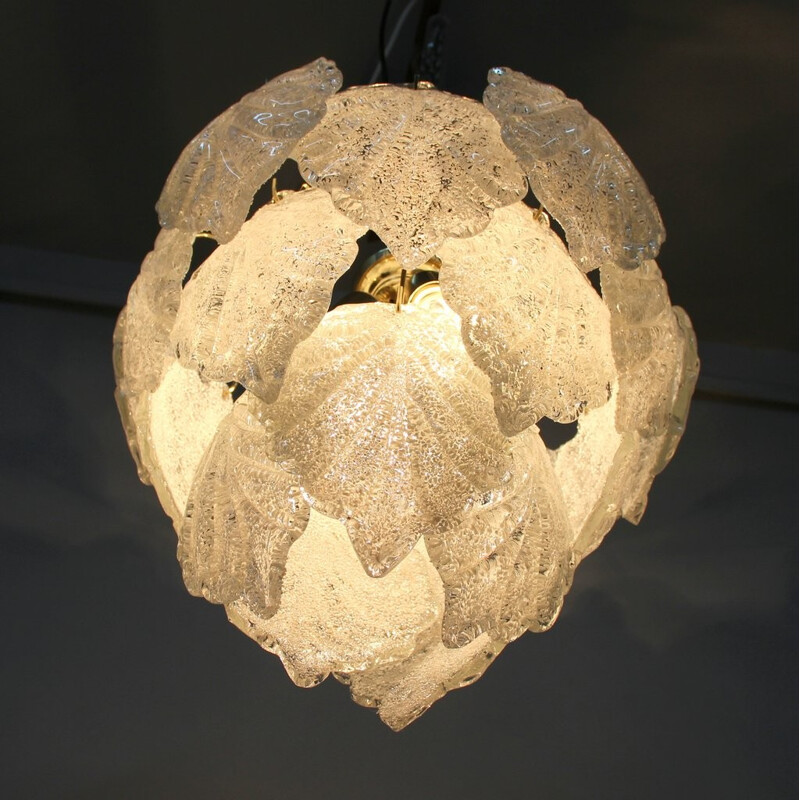 White Mazzega chandelier in Murano glass - 1960s