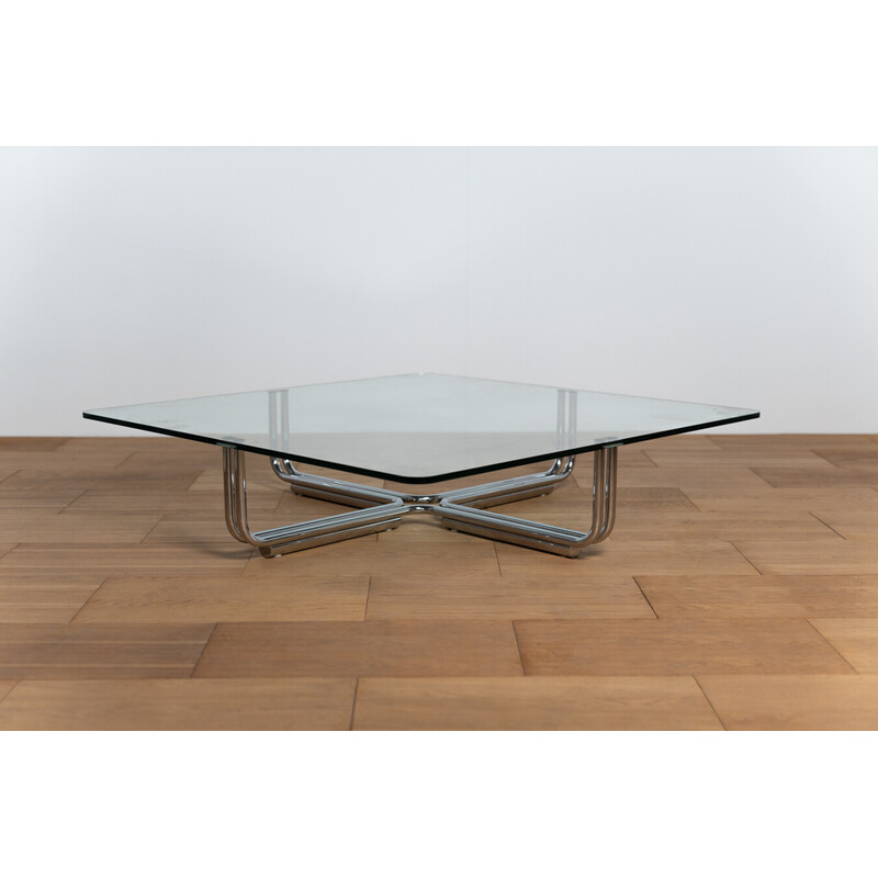Vintage glass coffee table by Frattini Gianfranco for Cassina, Italy 1960