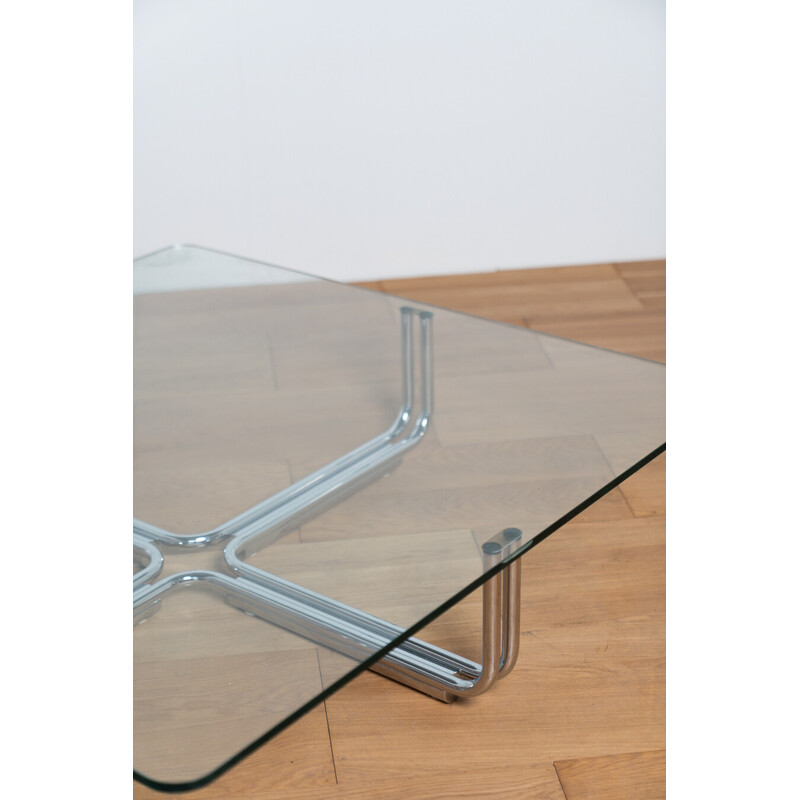 Vintage glass coffee table by Frattini Gianfranco for Cassina, Italy 1960