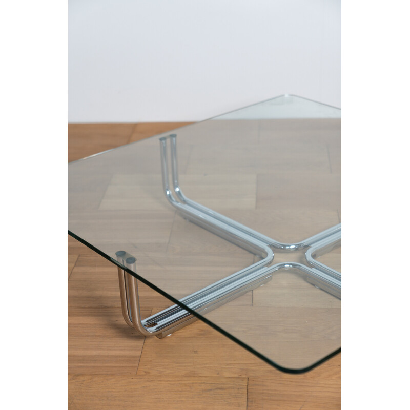 Vintage glass coffee table by Frattini Gianfranco for Cassina, Italy 1960