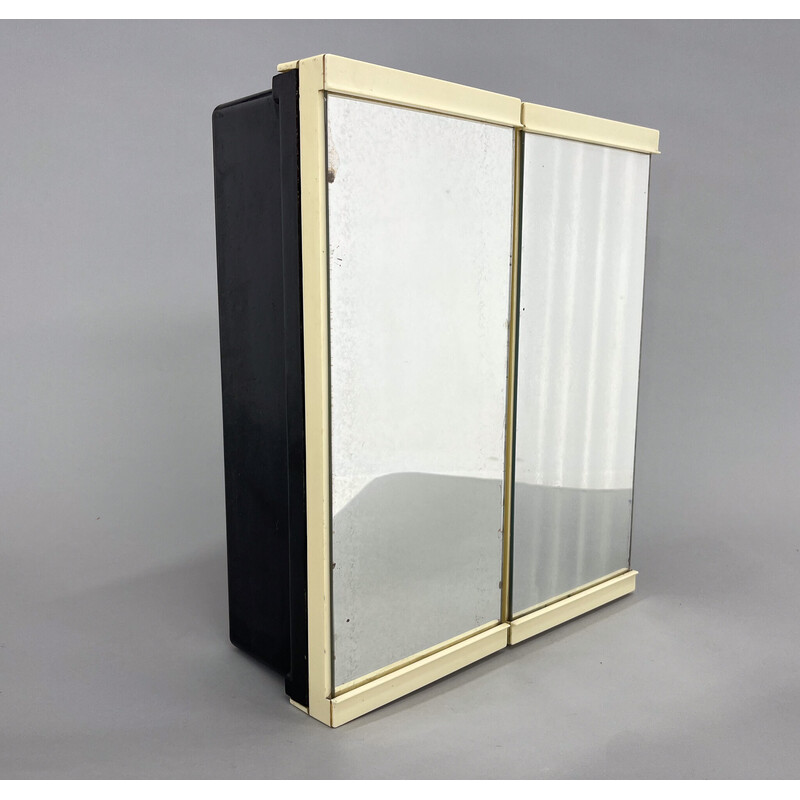 Armoire murale vintage en plastique avec miroir pour salle de bain, 1960