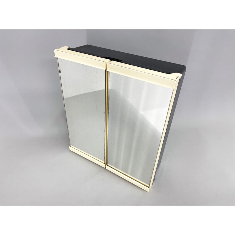 Armoire murale vintage en plastique avec miroir pour salle de bain, 1960