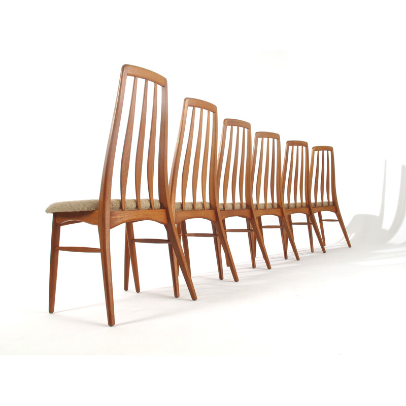 Set of 6 teak Eva chairs by Niels Koefoed for Koefoeds Hornslet - 1960s 