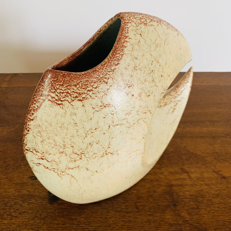 Vintage ceramic vase by Roberto Rigon for Bertoncello, Italy 1960