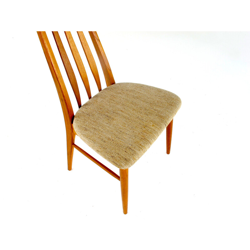 Suite de 6 chaises à repas en teck modèle Eva par Niels Koefoed pour Koefoeds Hornslet - 1960