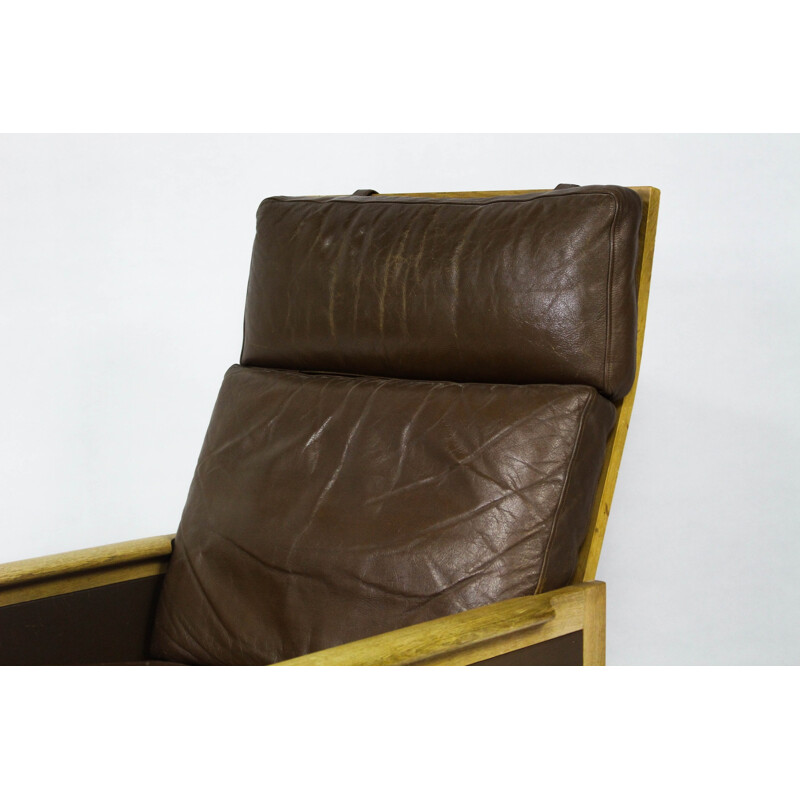 Capella High Back Leather Lounge Chair by Illum Wikkelsø - 1960s