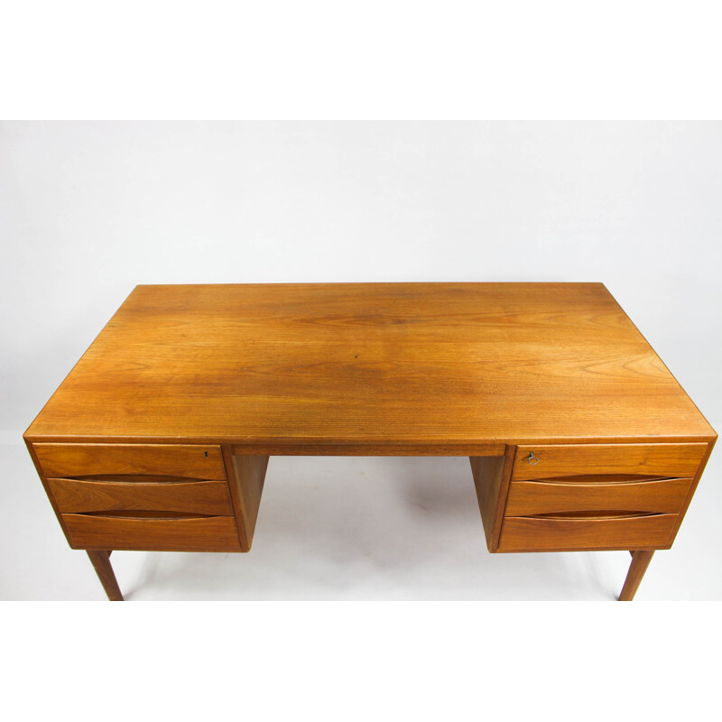 Danish Modern Desk with 6 drawers - 1960s