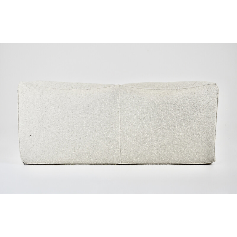 Vintage "Bambole" bed in creamy white fabric by Mario Bellini for B et B Italia, 1970