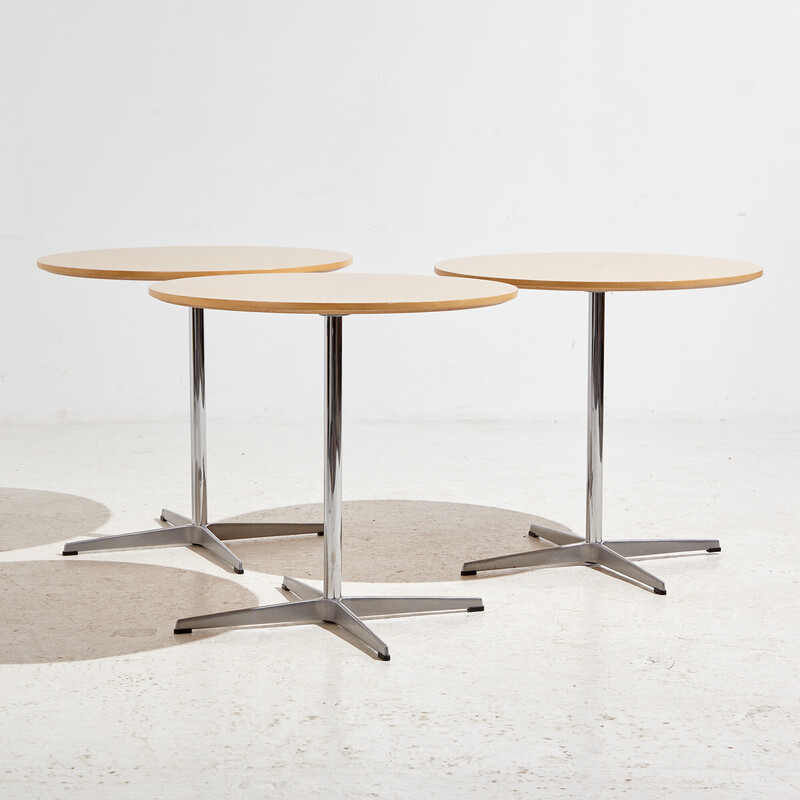 Vintage A622 Tisch aus Aluminium und Buche von Arne Jacobsen für Fritz Hansen, 1990