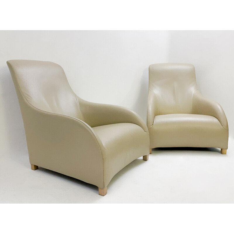 Pair of vintage Kalos armchairs by Antonio Citterio for B and B Italia, 1980