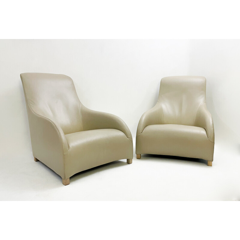 Pair of vintage Kalos armchairs by Antonio Citterio for B and B Italia, 1980