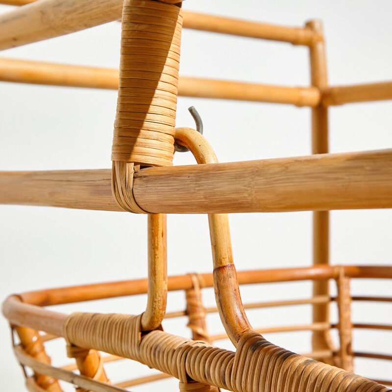 Vintage bamboo cradle, 1960