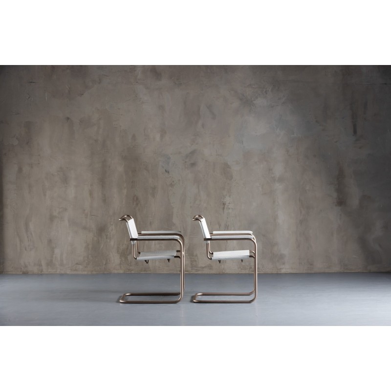 Pair of vintage S34 armchairs by Mart Stam for Thonet, Holland 1930