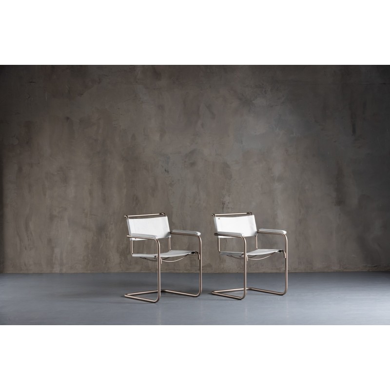 Pair of vintage S34 armchairs by Mart Stam for Thonet, Holland 1930