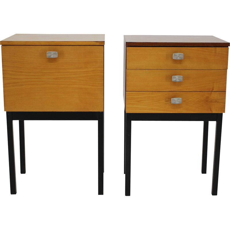 Paire de tables de chevet vintage par Up Zavody, Tchécoslovaquie 1970