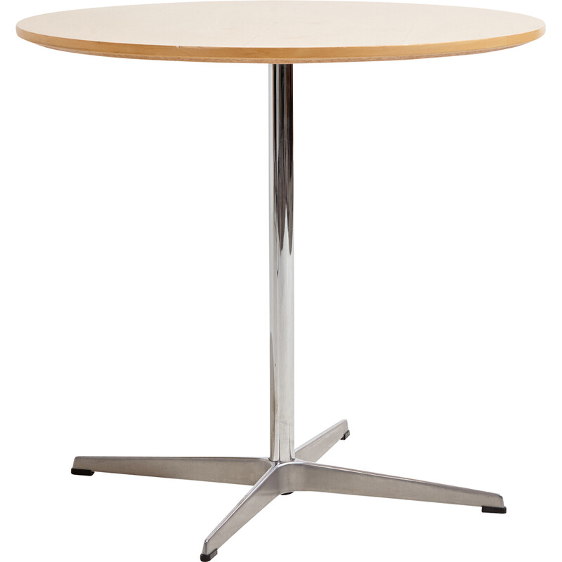 Vintage A622 table in aluminum and beech by Arne Jacobsen for Fritz Hansen, 1990