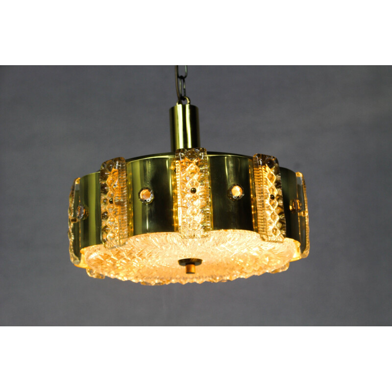 Danish mid-century glass ceiling light produced by Vitrika - 1960s