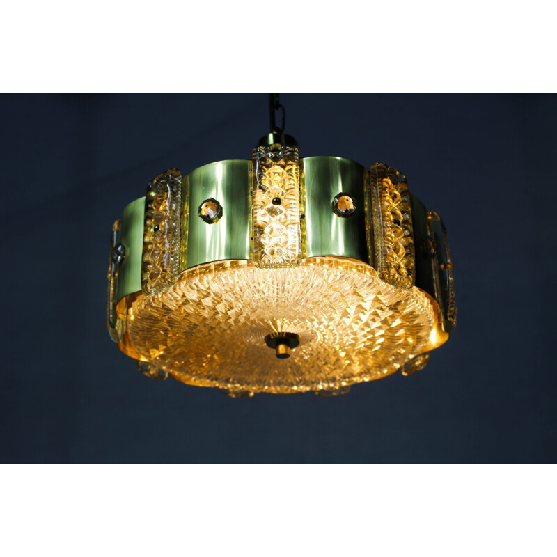Danish mid-century glass ceiling light produced by Vitrika - 1960s