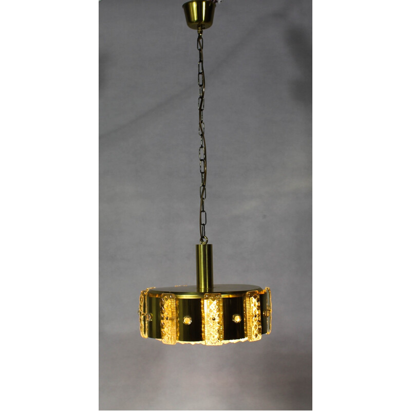 Danish mid-century glass ceiling light produced by Vitrika - 1960s