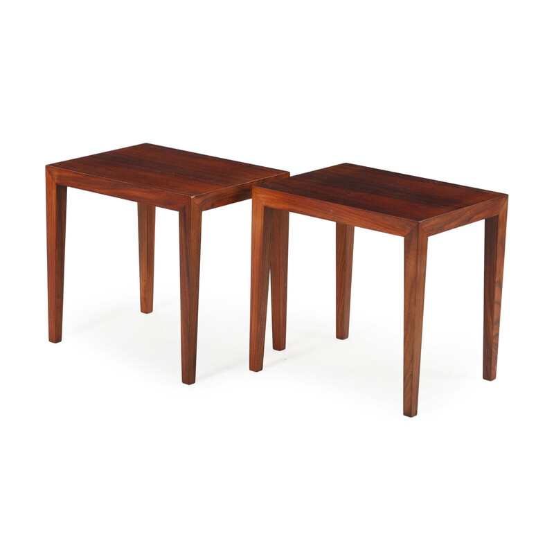 Paire de tables vintage en palissandre par Severin Hansen pour Haslev Møbelsnedkeri, 1960