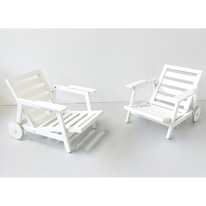 Pair of vintage Florida garden armchairs by Carlo Hauner for Fratelli Reguitti, 1960