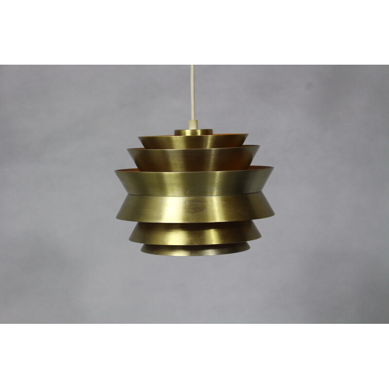 MID CENTURY BRASS TRAVA PENDANT BY CARL THORE FOR GRANHAGA  1960s