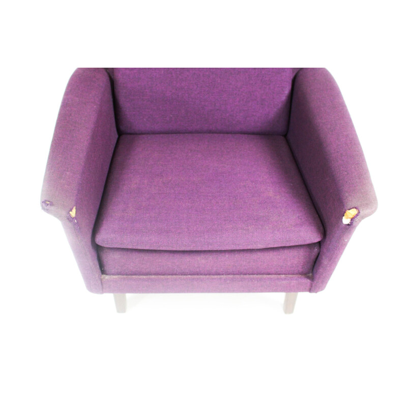 Fauteuil danois violet de Folke Ohllson pour Fritz Hansen - 1960