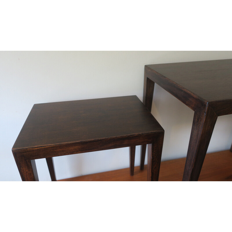 Vintage rosewood nesting tables by Severin Hansen, Denmark 1960