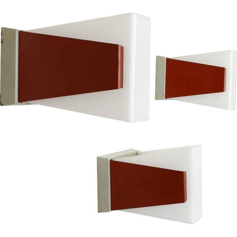 Set of 3 modern wall lights by Philips Holland - 1950s