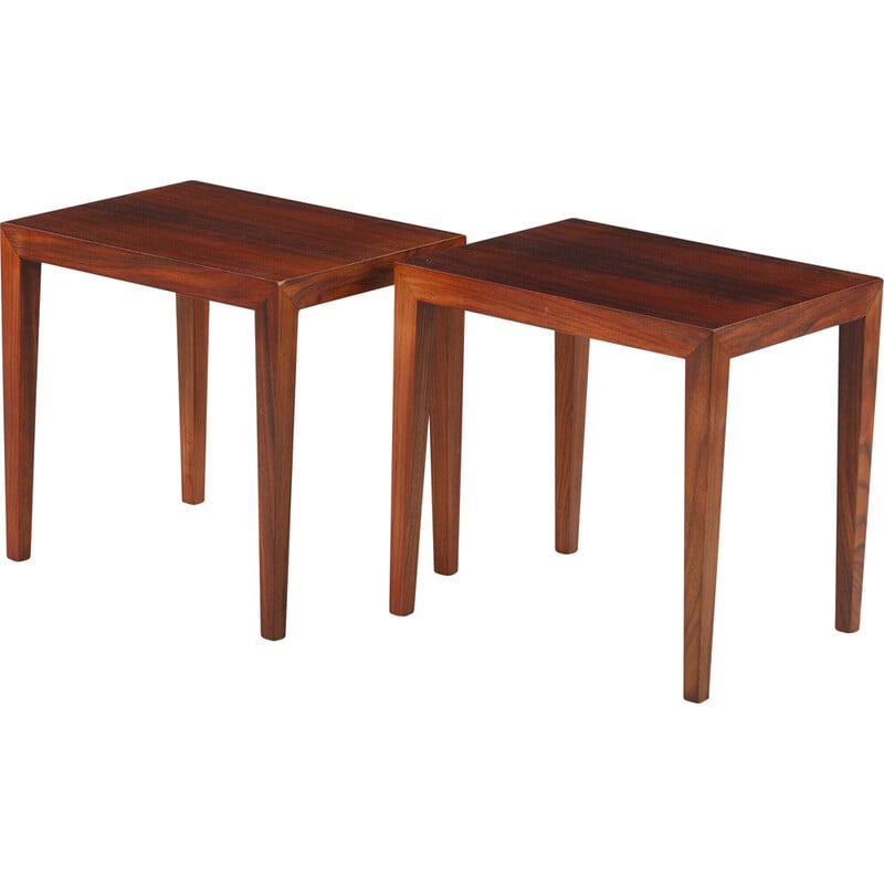 Pair of vintage rosewood tables by Severin Hansen for Haslev Møbelsnedkeri, 1960