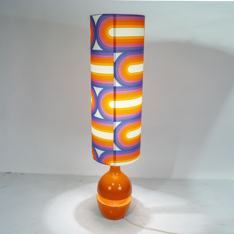 Vintage orange Space Age floor lamp by Klaus Hempel for Kaiser Leuchten