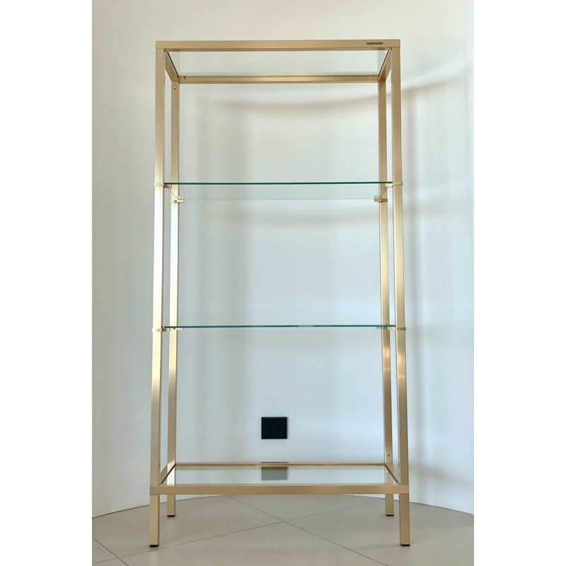 Vintage shelf in gilded metal by Pierre Vandel, France 1970