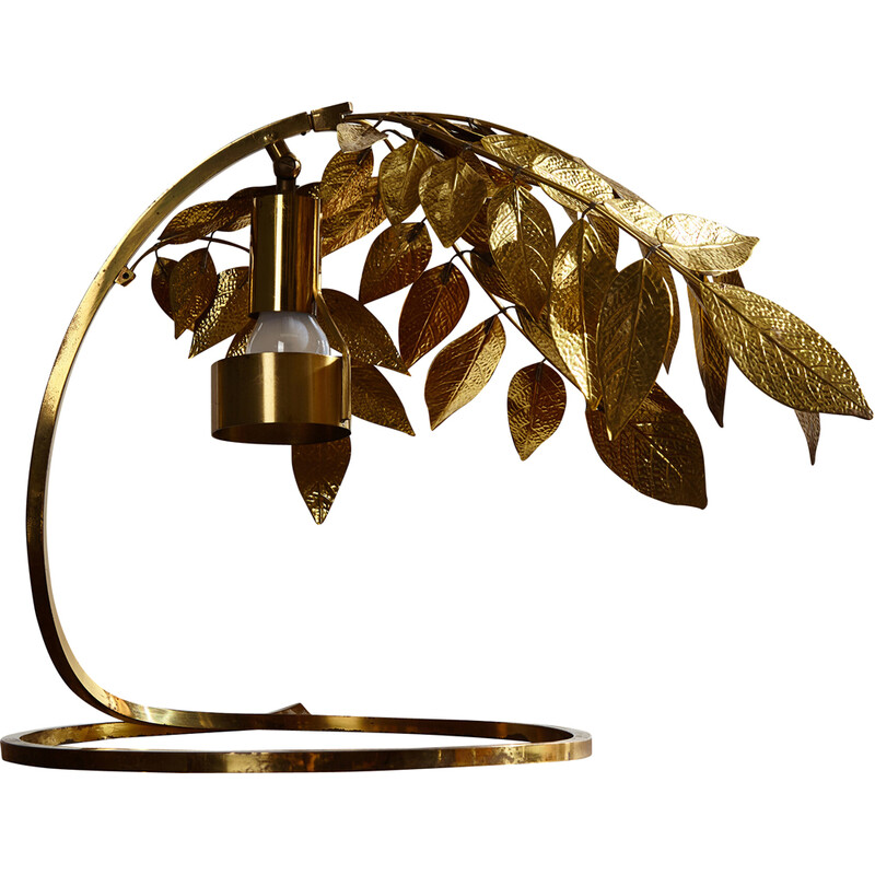 Vintage brass lamp by Tommaso Barbi for Bottega Gadda, 1970