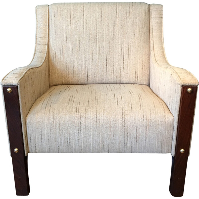 Pair of beige Italian armchairs - 1960s