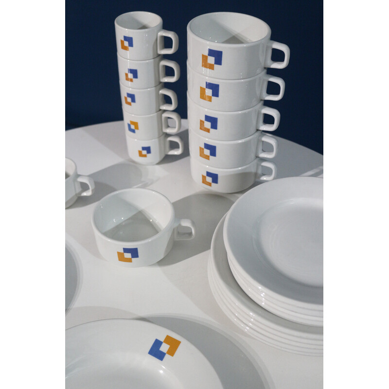 Vintage 24-piece dinnerware set by Georges Candilis, France 1968