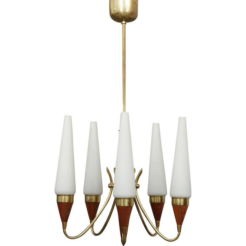 Lyfa teak chandelier by Bent Karlby - 1960s