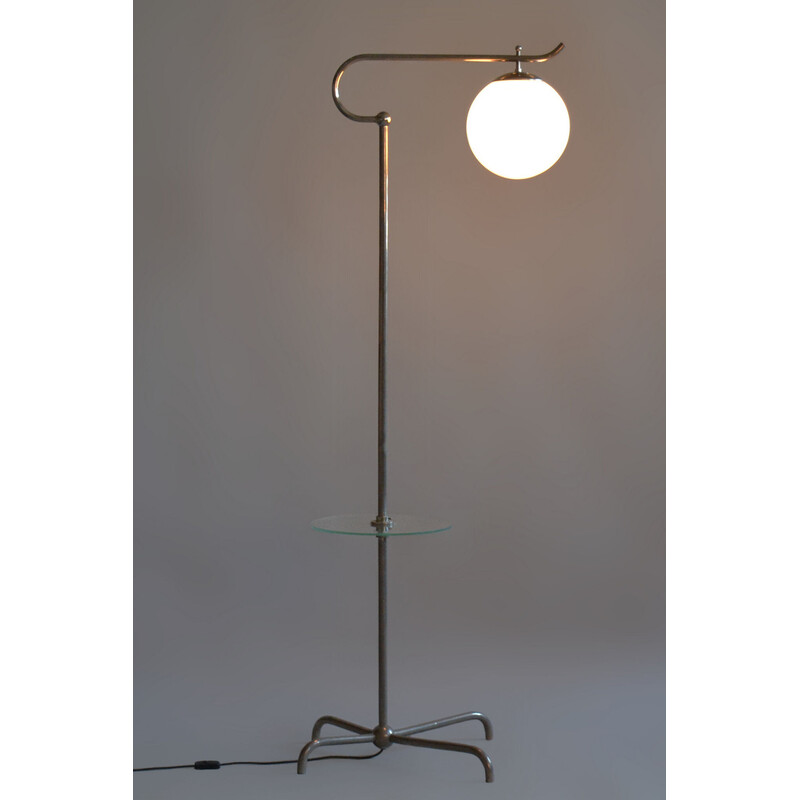 Vintage chrome Bauhaus floor lamp for Hynek Gottwald, Czechoslovakia 1930