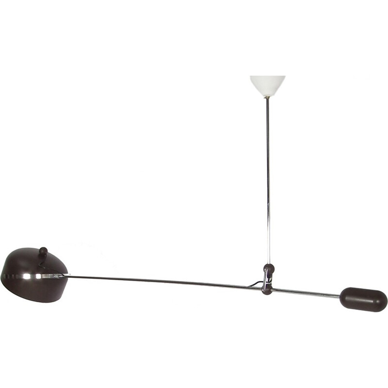 Dark brown hanging lamp by Hoogervorst for Anvia - 1960s