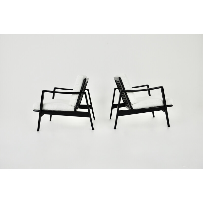 Pair of vintage wooden armchairs by Arne Wahl Iversen for Komfort, 1950