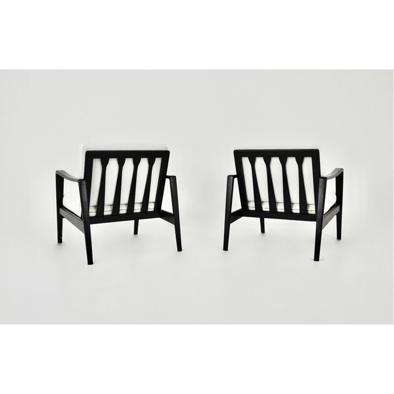 Pair of vintage wooden armchairs by Arne Wahl Iversen for Komfort, 1950