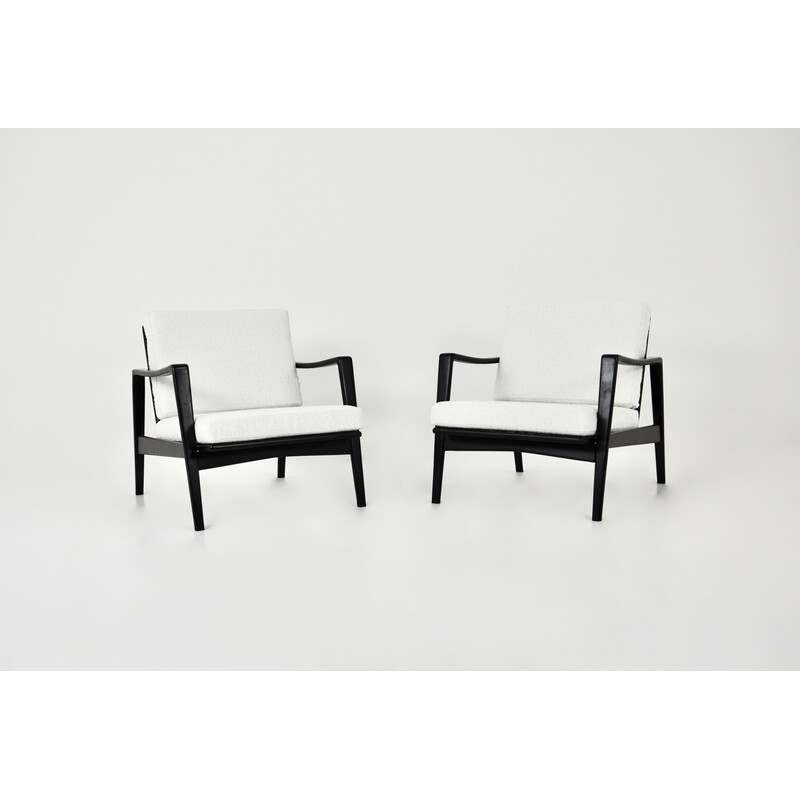 Pair of vintage wooden armchairs by Arne Wahl Iversen for Komfort, 1950